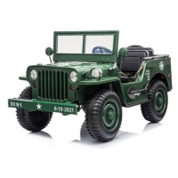 mamido  Detský elektrický Jeep Willys 4x4 trojmiestny zelený