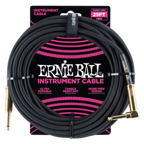 Ernie Ball 25' Braided Cable Black