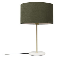 Mosadzná stolová lampa so zeleným tienidlom 35 cm - Kaso