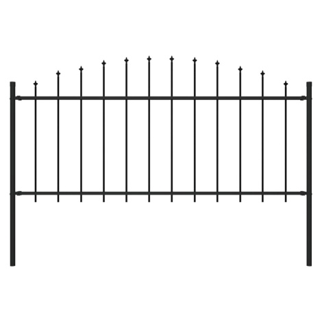 vidaXL Záhradný plot s hrotmi, oceľ (0,5-0,75)x1,7 m, čierny