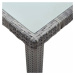Záhradný stôl 150x90x75 cm sklo / polyratan Dekorhome Biela / priehľadná,Záhradný stôl 150x90x75