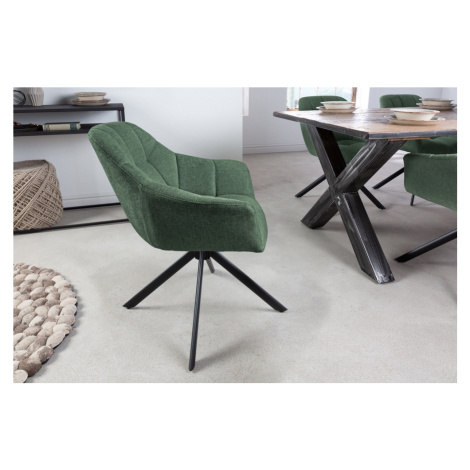 LuxD 26277 Dizajnová otočná stolička Vallerina tmavozelená