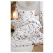 Bielo-hnedé obliečky na jednolôžko z mikroplyšu 140x200 cm – Jerry Fabrics