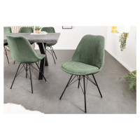Estila Moderná dizajnová stolička Scandinavia s menčestrovým šalviovým čalúnením