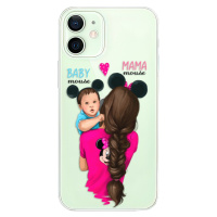 Odolné silikónové puzdro iSaprio - Mama Mouse Brunette and Boy - iPhone 12