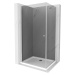 MEXEN/S - Pretória sprchovací kút 90x80, grafit, chróm + sprchová vanička vrátane sifónu 852-090