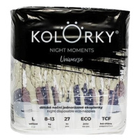 KOLORKY nočné jednorazové ekoplienky Night Moments - Vesmír - L (8-13 kg) 27 ks