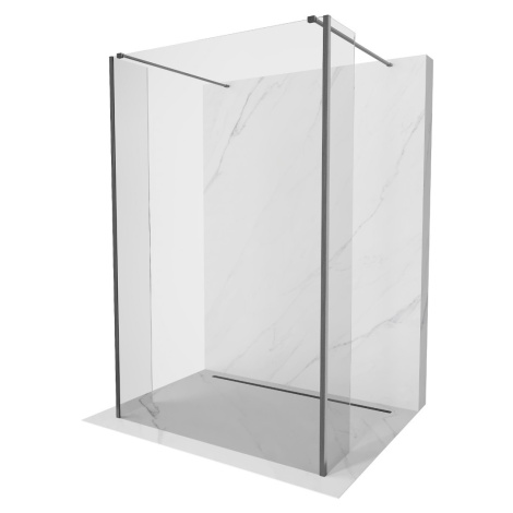 MEXEN/S - Kioto Sprchová zástena WALK-IN voľne stojaca 115 x 30 x 30 cm, transparent, grafit kar