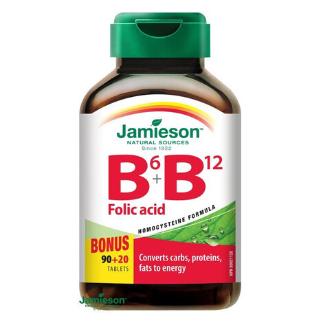 Jamieson Vitamíny B6, B12 a kyselina listová 110 tbl.