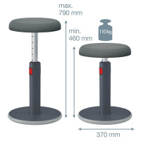 Leitz Ergo Cosy ergonomická balančná stolička, šedá