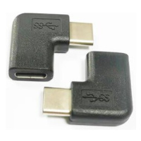 PremiumCord Adaptér USB-C/male - C/female zahnutý 90°