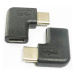 PremiumCord Adaptér USB-C/male - C/female zahnutý 90°