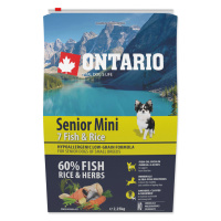 ONTARIO Senior mini fish & rice granule pre psov 1 ks, Hmotnosť balenia (g): 6,5 kg