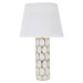 Keramická stolová lampa s textilným tienidlom v bielo-zlatej farbe (výška 56 cm) Glam Carv – Mau