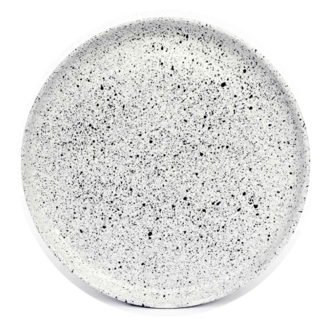 Bielo-čierny kameninový veľký tanier ÅOOMI Mess, ø 27,5 cm