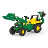 Rollytoys Šliapací traktor Rolly Junior John Deere s bagrom a nakladačom