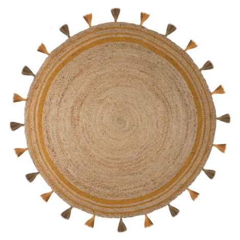 Kusový koberec Lunara Ochre kruh – na ven i na doma - 150x150 (průměr) kruh cm Flair Rugs koberc