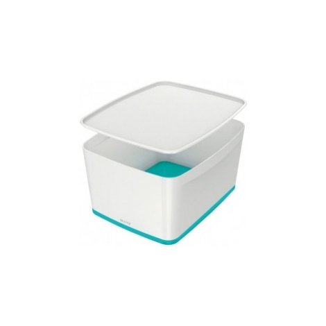 Leitz Úložný box s vekom MyBox, veľkosť L biela/ľadovo modrá