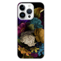 Odolné silikónové puzdro iSaprio - Dark Flowers - iPhone 15 Pro
