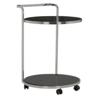 Servírovací stolík na kolieskach so sklenenou doskou ø 50 cm Ackley – Premier Housewares