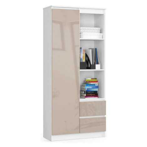 Regál R11 R80 1D 2SZ CLP biely / cappuccino lesk