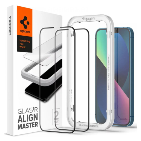Ochranné sklo Spigen tR Align Master, black 2P -iPhone 13/13 Pro (AGL03387)