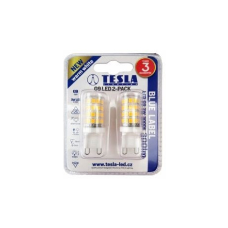 TESLA - LED G9000330-5PACK, žiarovka, G9, 3W, 230V, 300lm, 15 000h, 3000K teplá biela, 360 ° 2ks