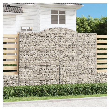 vidaXL Oblúkový gabionový kôš 300x30x220/240 cm pozinkované železo