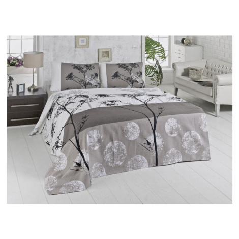 Ľahká hnedá prikrývka cez posteľ na dvojlôžko Belezza Grey, 200 × 230 cm Mijolnir