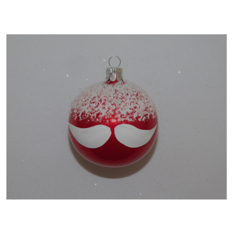 ONREX Vianočná ozdoba sklenená guľa červená fúzy pr. 7 cm