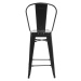 Barová stolička Paris Back čierna inšpirovaná Tolix