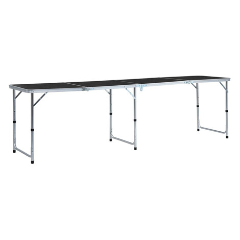 vidaXL Skladací kempingový stôl sivý 240x60 cm hliníkový