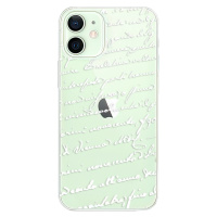 Odolné silikónové puzdro iSaprio - Handwriting 01 - white - iPhone 12 mini