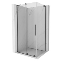 MEXEN/S - Velar L sprchovací kút, posuvné dvere 90 x 100, transparent, grafit kartáčovaná 871-09