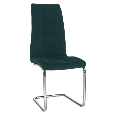 Jedálenská stolička, smaragdová Velvet látka/chróm, SALOMA NEW Tempo Kondela