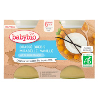 BABYBIO Brassé z ovčieho mlieka mirabelky vanilka 2x130 g