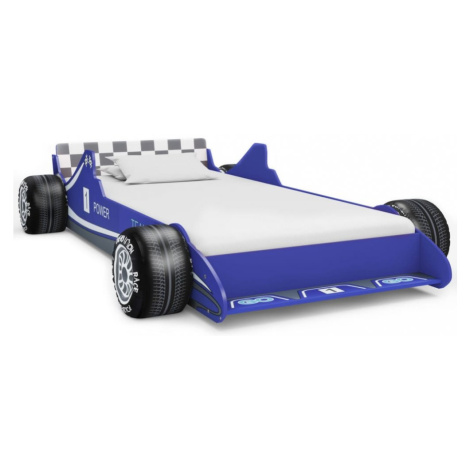 Detská posteľ pretekárske auto Dekorhome Modrá vidaXL