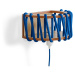 Modrá nástenná lampa s drevenou konštrukciou EMKO Macaron, šírka 30 cm