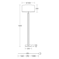 HerzBlut stojacia lampa Karl K, okrúhla, drevo, biela, 160 cm, E27