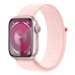 APPLE WATCH SERIES 9 GPS 41MM PINK ALUMINIUM CASE WITH LIGHT PINK SPORT LOOP, MR953QC/A