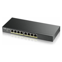 Zyxel GS1900-8HP, 8-port GbE L2 PoE Smart Switch, 802.3at, desktop, fanless, 70 Watt