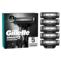 GILLETTE Mach3 Charcoal Náhradné hlavice do holiaceho strojčeka pre mužov 5 ks