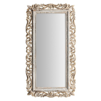 Estila Rustikálne obdĺžnikové nástenné zrkadlo Manilla s kovovým rámom bielo-hnedej farby s vint