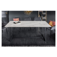 Estila Moderný mramorový jedálenský stôl Collabor bielej farby z keramiky a kovu 200cm