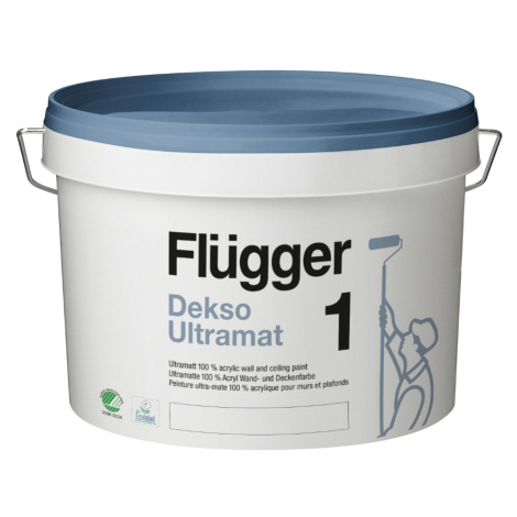 FLÜGGER DEKSO 1 ULTRAMATT - Hlboko matná antireflexná farba biela, 9,1 L