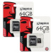 Kingston MicroSDXC karta 64GB Canvas Go! Plus, R: 170/W: 70MB/s, Class 10, UHS-I, U3, V30, A2 + 