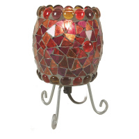 Stolná lampa Enya so sklenenou mozaikou, červená