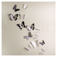 Sada 18 adhezívnych 3D samolepiek Ambiance Butterflies Chic
