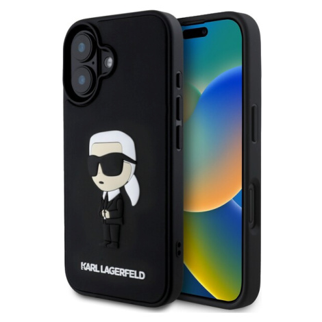 Karl Lagerfeld 3D Rubber Ikonik kryt pre iPhone 16 čierny