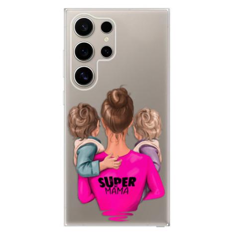 Odolné silikónové puzdro iSaprio - Super Mama - Two Boys - Samsung Galaxy S24 Ultra